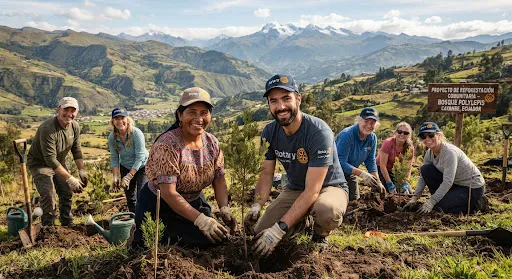 Voluntarios y jóvenes en actividades formativas de educación ambiental